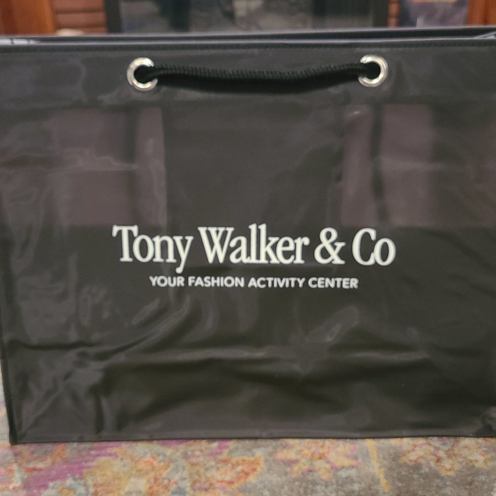 Tony Walker vinyl reusable tote bags Black